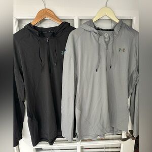 Under Armour Men's Black and Gray Dry Fit Hoodies